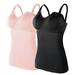 Womens Nursed Tank Tops Built In Bra Top For Breastfeeding Maternity Camisole Brasieres 2PC With 4PC Pads