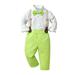 ZHAGHMIN Baby Clothes Set Toddler Boys Long Sleeve Solid T Shirt Tops Suspenders Pants Child Kids Gentleman Outfits Baby 3 Piece Outfit Kids Jacket And Pants 3 Month Old Boy Youth Outfit Siz