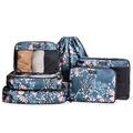Jadyn Packing Cubes for Travel, 6-Piece Large Packing Cube Organizer Set for Suitcase, Duffel Bag, Luggage, Multiple Sizes Travel Essentials (Navy Floral)