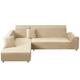 Sofa Cover L Shape - Soft Stretch Sectional Sofa Slipcovers 3 Seater + 3 Seater Couch Cover Furniture Protectors with 2 Pillow Cases for L Shaped Sectional Sofa (Beige, 3+2 Seater)