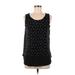 Ann Taylor LOFT Outlet Active Tank Top: Black Polka Dots Activewear - Women's Size Medium