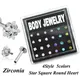 Boîte de 24 bijoux de Piercing à lèvres en Zircon 16g en cristal filetage interne clou Labret