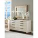 Barclay Butera Carmel Double Dresser w/ Mirror Wood in Brown/White | 35 H x 70 W x 20 D in | Wayfair