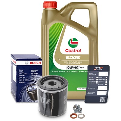 Bosch Ölfilter+Schraube+5 L Castrol 0W-40 [Hersteller-Nr. 10490813] für Toyota
