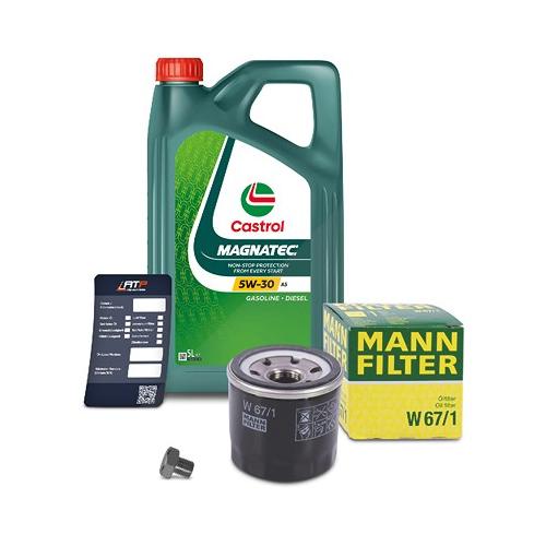 Mann-filter Ölfilter+Schraube+5 L Castrol Magnatec 5W-30 A5 für Mazda