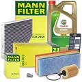 Mann-filter Inspektionspaket A + 5L CASTROL EDGE FST 5W-30 LL für Audi