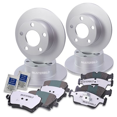 Bestprice Bremsscheiben + Bremsbeläge Vorne + Hinten [Hersteller-Nr. 10603330] für Opel, Saab