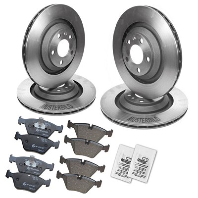 Bestprice Bremsscheiben + Bremsbeläge Vorne + Hinten [Hersteller-Nr. 10605136] für Ford