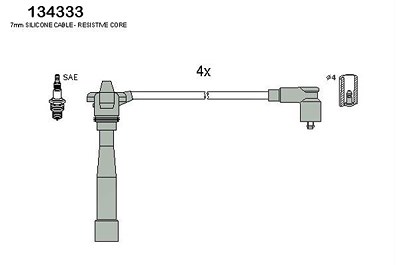 Hüco Zündkabelsatz [Hersteller-Nr. 134333] für Fiat, Lancia Image