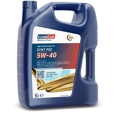 Eurolub 5 L SYNT PDI SAE 5W/40 [Hersteller-Nr. 308005] für Ssangyong, Suzuki, Chrysler, Mazda, Ferrari, Lada, Saab, Audi, VW, Smart, Gaz, Chevrolet, P