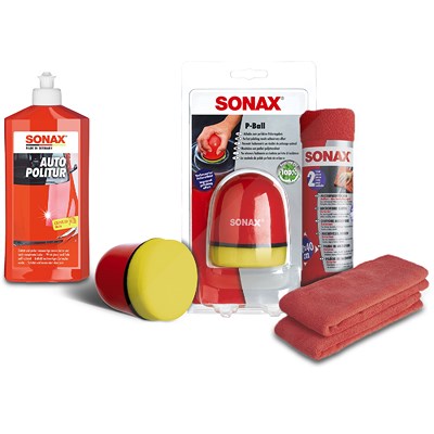 Sonax 1x 500ml AutoPolitur + P-Ball+ 2x MicrofaserTücher [Hersteller-Nr. 10820097]