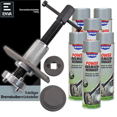 Enva Bremskolbenrücksteller 5-tlg + 3 l Bremsenreiniger [Hersteller-Nr. 10872249] Image