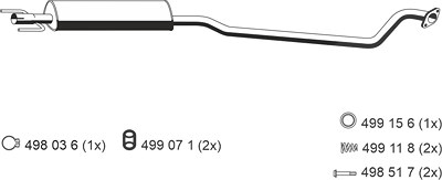 Ernst Mittelschalldämpfer [Hersteller-Nr. 052207] für Opel