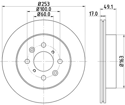 Hella Bremsscheibe [Hersteller-Nr. 8DD355111-591] für Vauxhall, Subaru, Suzuki, Opel Image