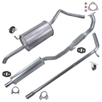 Imasaf Set Mittelschalldämpfer + Endschalldämpfer + Montagematerial für Seat, Skoda, VW Image