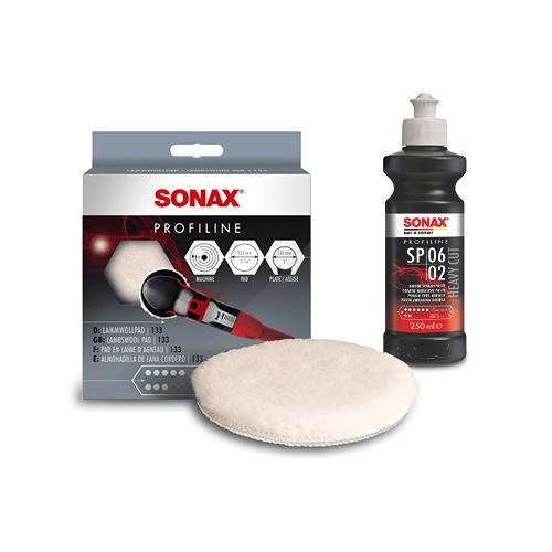 Sonax 1x 250ml PROFILINE Poliermittel SP 06-02 + Lammwollpad 133mm [Hersteller-Nr. 03201410]