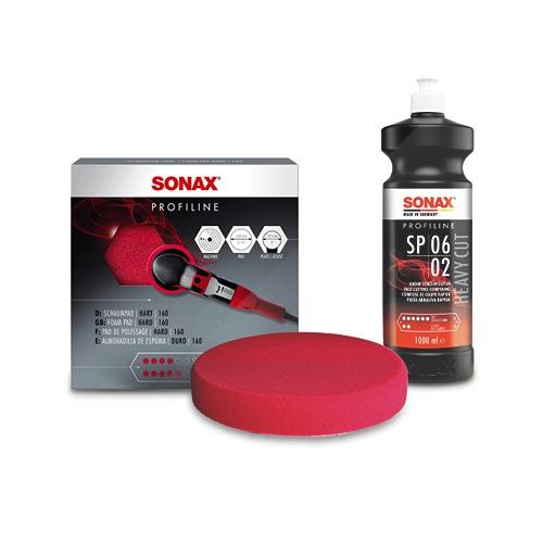 Sonax 1x 1 l PROFILINE Poliermittel SP 06-02 + Schaumpad (hart) 160mm [Hersteller-Nr. 03203000]