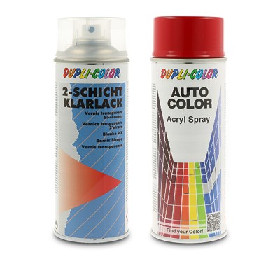 Dupli Color 400 ml Auto-Color Lack rot 5-0380 + 400ml 2-Schicht-Klarlack [Hersteller-Nr. 538322] Image