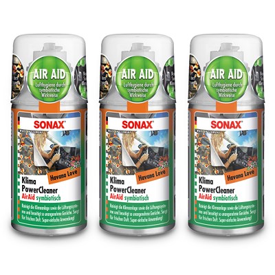 Sonax 3x 100 ml KlimaPowerCleaner AirAid symbiotisch Havana Love [Hersteller-Nr. 03238000] Image