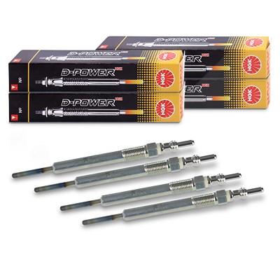 Ngk 4x Glühkerze D-Power [Hersteller-Nr. 97719] für Alfa Romeo, Chevrolet, Citroën, Fiat, Ford, Lancia, Opel, Peugeot