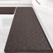 Brown 90 x 20 x 0.5 in Kitchen Mat - Wade Logan® Airin Anti Fatigue Kitchen Mat & Runner Set of 2 | 90 H x 20 W x 0.5 D in | Wayfair