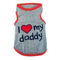 I Love MOM Dog T Shirt Summer Pet Shirts for Small Dogs Boy Girl Sleeveless Thin Puppy Outfits for Cats Apparel Doggie Tshirt (Grey) mï¼ŒG164222