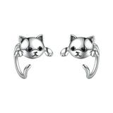 DTBPRQ Earrings for Women Fashion Ladies Silver Stud Pet Cat Design Collar Hook Women Earrings Temperament Jewelry Y2K Jewelry Hoop Sterling Silver Earrings