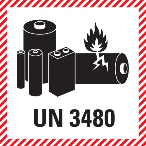 Dreifke® Aufkleber | Verpackungskennzeichen UN 3480, Folie, seewasserbeständig, 100x100mm, 500/Rolle Image