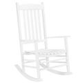 GZXS Wooden Rocking Chair White Porch Rocker with Armrest for Outdoor Yard Patio Lawn Poolside