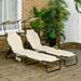 Outsunny 2-piece Chaise Lounge with Adjustable Backrest and Sunshade
