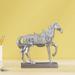 Delicate Horse Statue Figurine Countertop Decor Sculpture Centerpiece Collection Argent