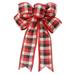 [Big Clear!]Handmade Linen Bows Exquisite Ribbon Bowknots Decor for Christmas Tree Windows Fireplace Xmas Party Holiday Decoration