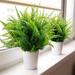 Morttic 4 Pack Artificial Plants Boston Fern Bush Plant Shrubs Artificial Boston Fern Plants Greenery Bushes Flower for House Office Garden Indoor Outdoor Decor