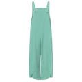 Aayomet Jumpsuits For Women Women Wide Leg Jumpsuit Suspender Sleeveless Loose Fit Romper Pants Green XXL