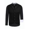 Langarmhemd RUSTY NEAL, Herren, Gr. L, EURO-Größen, schwarz-weiß (schwarz, weiß), 60% Baumwolle, 37% Polyester, 3% Elasthan, mehrfarbig, casual, ohne Ausschnitt, Langarm, Hemden, bestehend aus Hemd, Weste und Krawatte