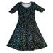 Lularoe Dresses | Lularoe Nicole Dress (Black And Green) Size Medium Nwt | Color: Black/Green | Size: M