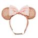 Disney Accessories | Disney Parks Minnie Mouse Sequin Rose Gold & Pink Ears Headband With Strap | Color: Gold/Pink | Size: Os