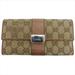 Gucci Bags | Gucci Long Wallet Gg Canvas Beige Canvas X Leather Authentic | Color: Brown | Size: Width: About 19cm Height: About 10.5cm