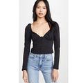 Free People Tops | Free People Ladybug Long Sleeve Top In Black | Color: Black | Size: S