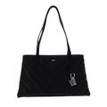 DKNY Women's Madison Tote Bag in Lamb Nappa Leather, Black/Gold, Large