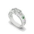 YDD Vintage Celtic Engagement Ring for Women Her, 1ct Round-Cut Moissanite with Created Emerald Green Wedding Ring for Mom Wife Girlfriend (9CT Gold)