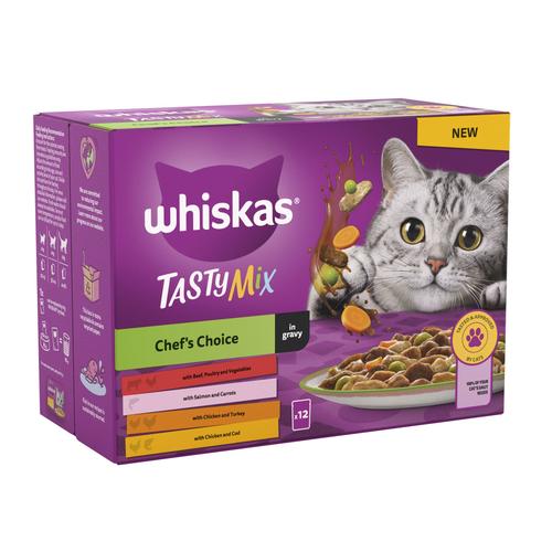 96x85g Chef's Choice in Gravy 1+ Whiskas Tasty Mix Wet Cat Food