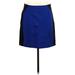 Ann Taylor Casual Skirt: Blue Color Block Bottoms - Women's Size 8