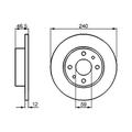Bosch Bremsscheibe Vorderachse Voll [Hersteller-Nr. 0986478353] für Autobianchi, Fiat, Lancia
