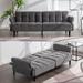 Mixoy Convertible Futon Sofa Bed, Modern Velvet Loveseat Couch, Folding Upholstered Sleeper Sofa