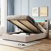 Queen Size Upholstered Platform Bed with Hydraulic Storage System, LED light, Bluetooth Player and USB Charging