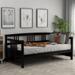 Twin Size Solid Wood Daybed with 3-Side Rail, Wood Slats and Underneath Storage Space