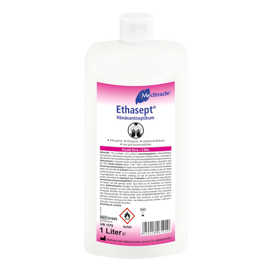 Meditrade Ethasept - 10 x 1000 ml - Handdesinfektionsmittel - Händedesinfektion Image