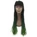 Unique Bargains Baseball Cap with Hair Extensions Braided Wig Hairstyle Adjustable Wig Hat for Woman Black Green