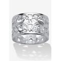 Women's Filigree Vintage-Style Ring In .925 Sterling Silver Jewelry by PalmBeach Jewelry in Silver (Size 10)